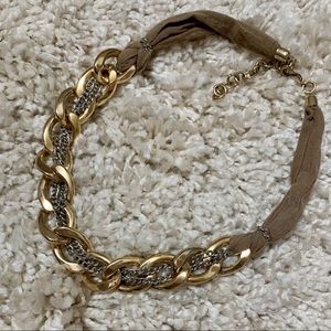 Fabric/chain Necklace- Costume Jewelry